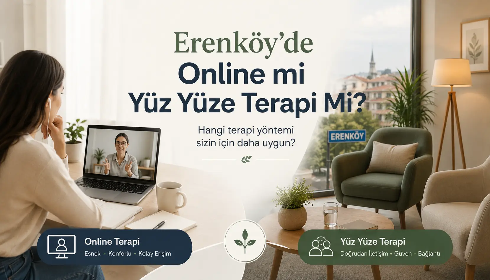 Erenköy'de online psikolojik danışmanlık ve görüntülü terapi görüşmesi