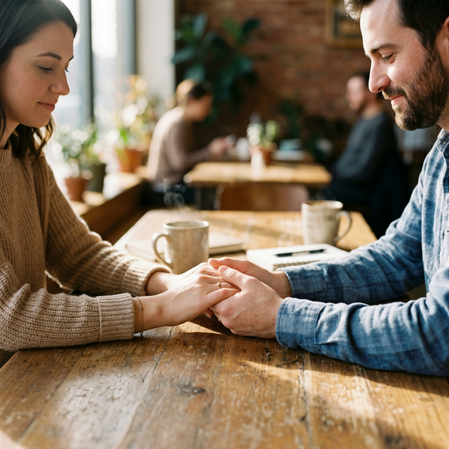 Duygusal yakınlık ve empati kuran çiftin elleri