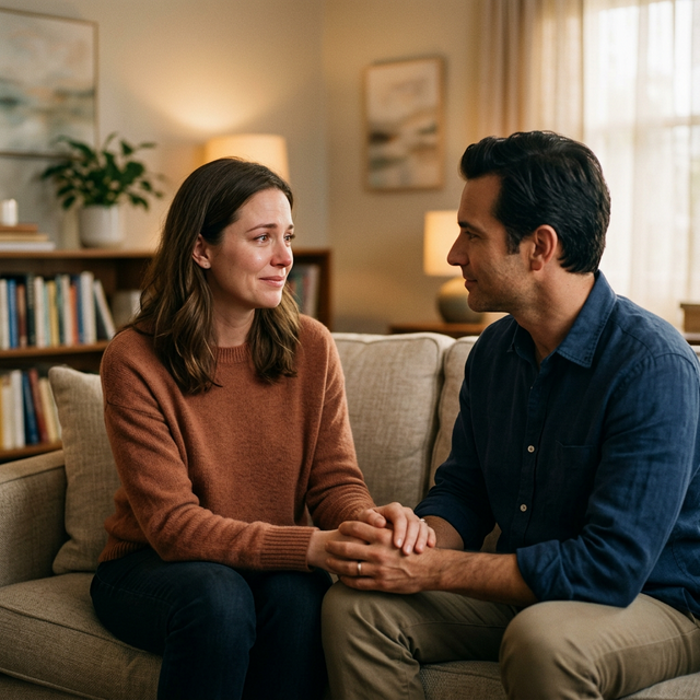 Kendi hislerini partnerine içtenlikle ifade eden kadın