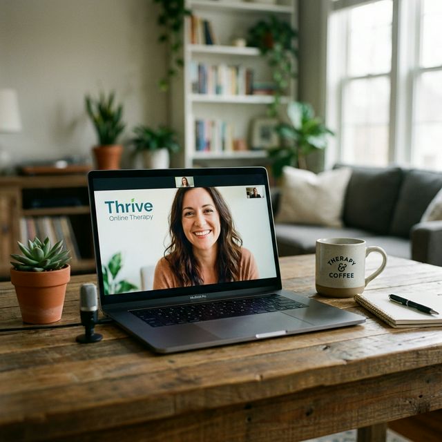 Modern bir çalışma ortamı, online psikoterapi